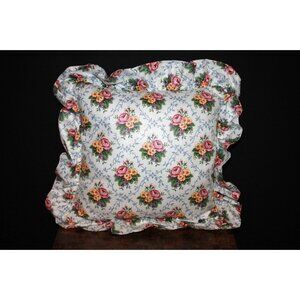 Longaberger 15" Square Ruffle Pillow Mother's Day Floral